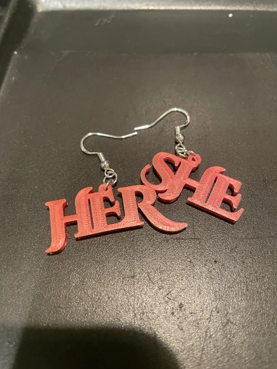 She Her Gender Earrings view 2