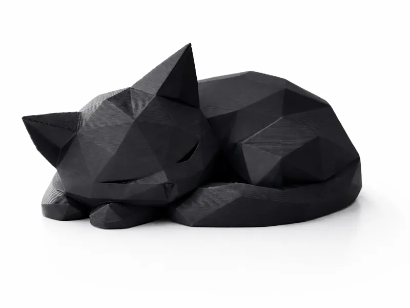 Low Poly Sleeping Cat – Minimalist Decor