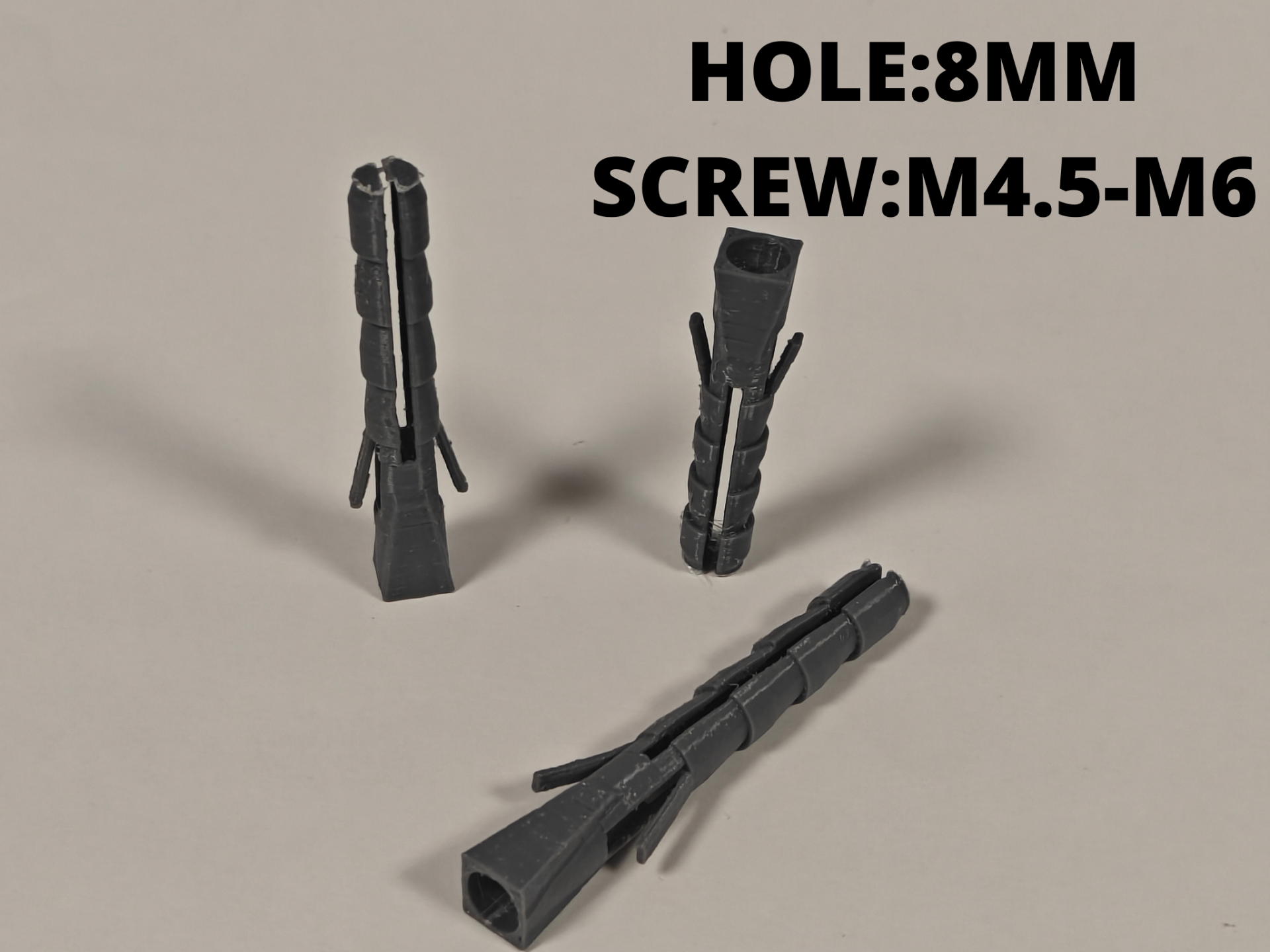 Wall Plugs (8mm) | M4.5-M6 Screws | 5 Lengths