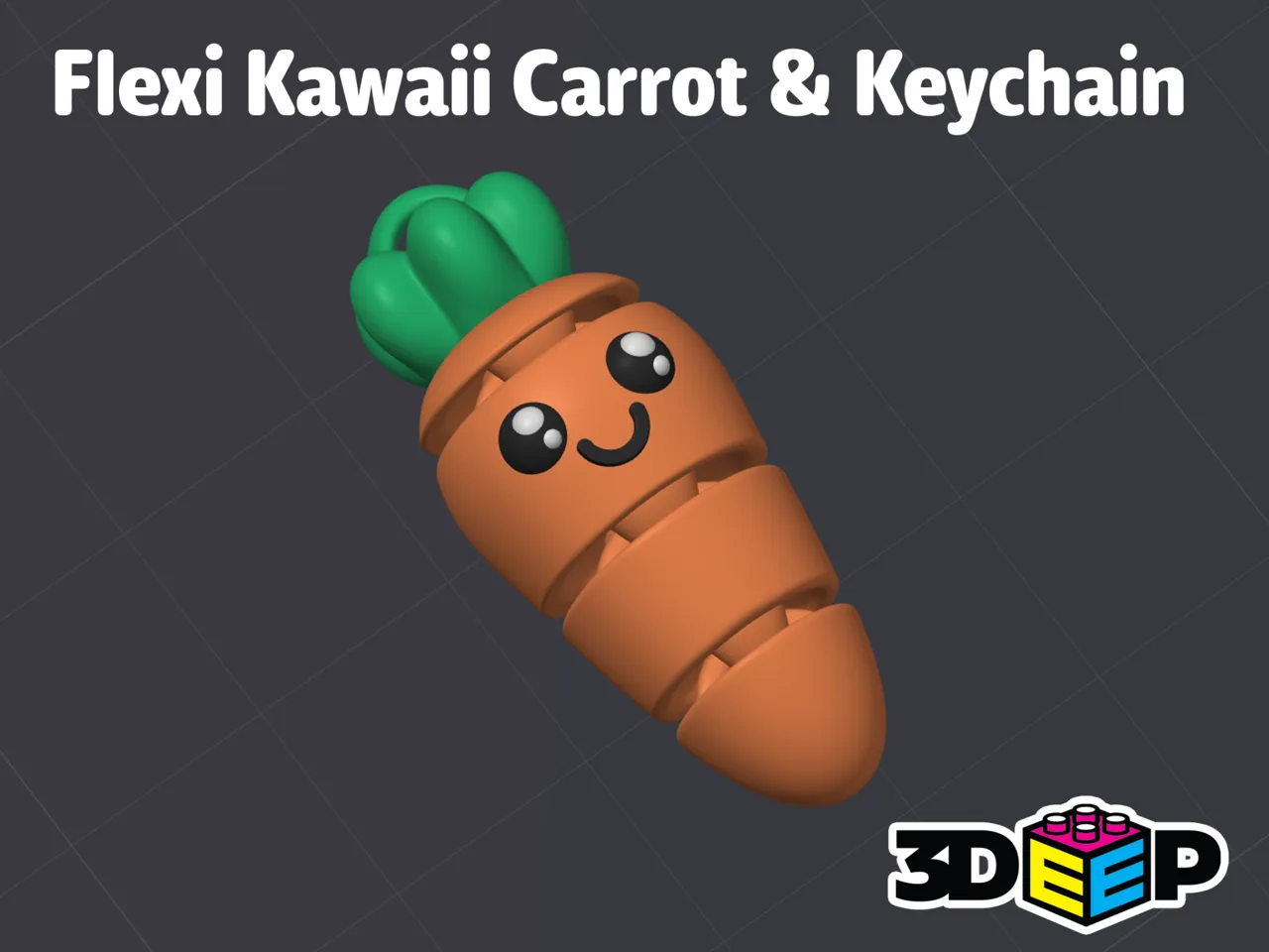 Flexi Kawaii Carrot & Keychain - No Supports view 2