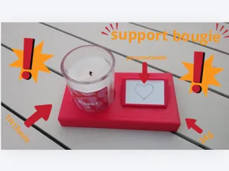 support pour bougie avec plaque changeable 