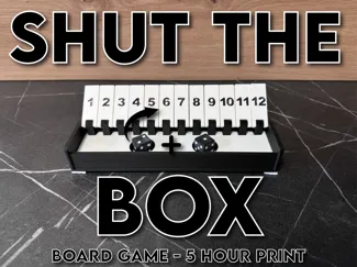 Shut the Box (12 Numbers) - 3D Printable Game