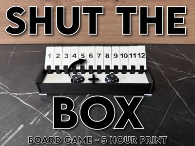 Shut the Box (12 Numbers) - 3D Printable Game