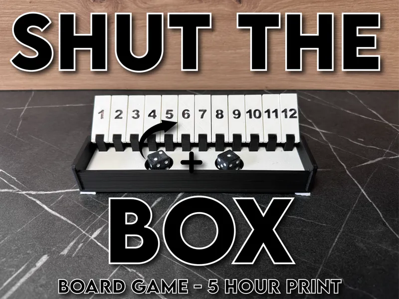 Shut the Box (12 Numbers) - 3D Printable Game