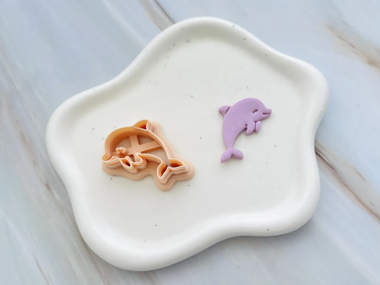 Dolphin Polymer Clay Earrings Cutter view 2