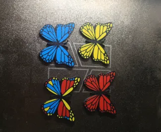 Butterfly magnet colored, 4 pieces