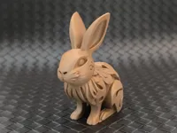 Lapins sculptés façon bois (lot de 3) — photo 2