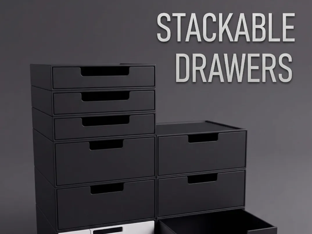 Stackable Drawer 3d Model Stackable Drawers - Various Sizes - Free 3D Print Model - MakerWorld