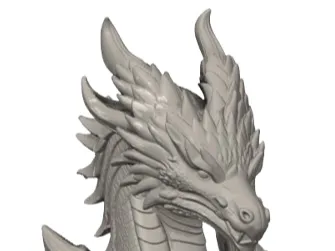 Dragon Bust Statue with Display Base