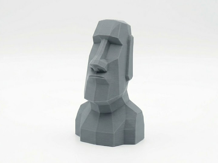 Low poly Moai head statue