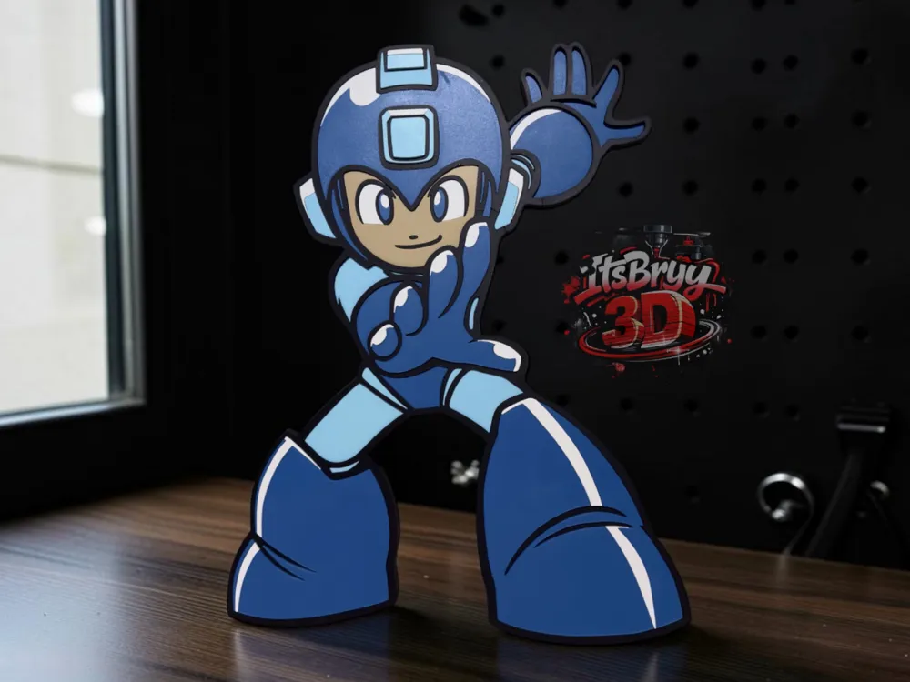Accesorio para impresora 3D: Mega Man (NO AMS) Wall Art. Referencia del modelo original.