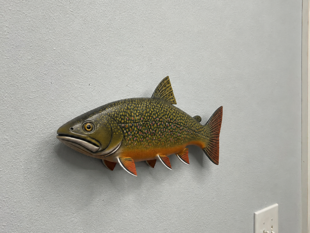 Realistic Brook Trout Display Sculpture