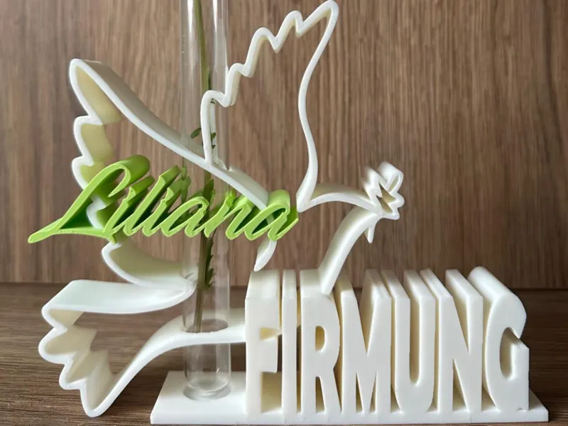 Firmung Tischdeko mit Name & Vase - Liliana