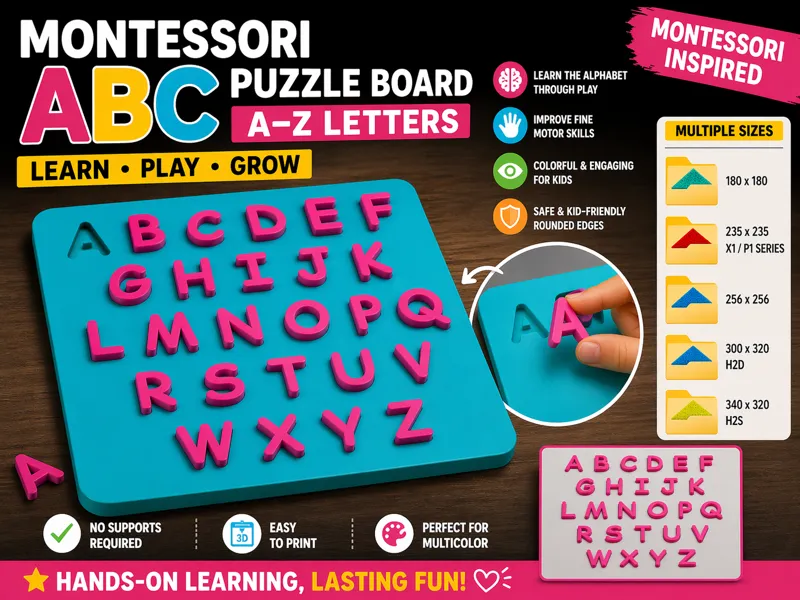 Montessori ABC Puzzle Board (A–Z Letters)