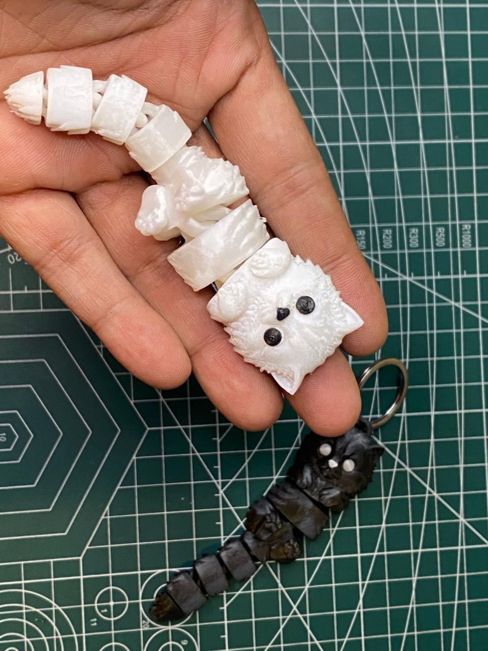 Miniatura 1 do modelo 3D Flexi Fluffy Cat Keychain