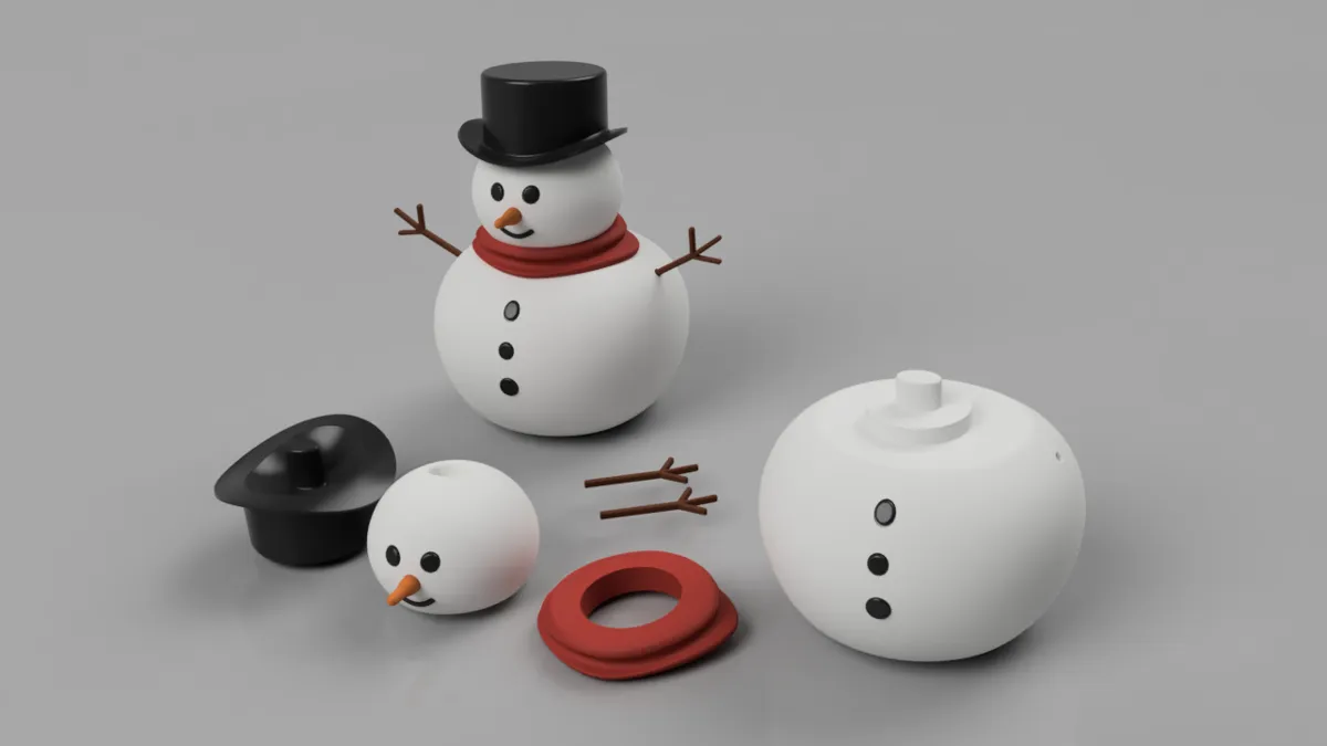 Snowman mounting set - Free 3D Print Model - MakerWorld
