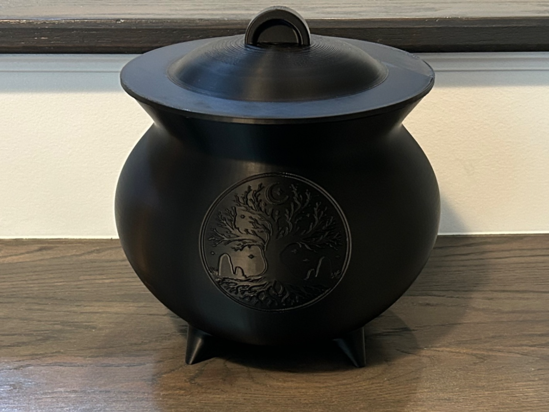 Witch Cauldron w/ Lid–Durable Bowl–Halloween Decor