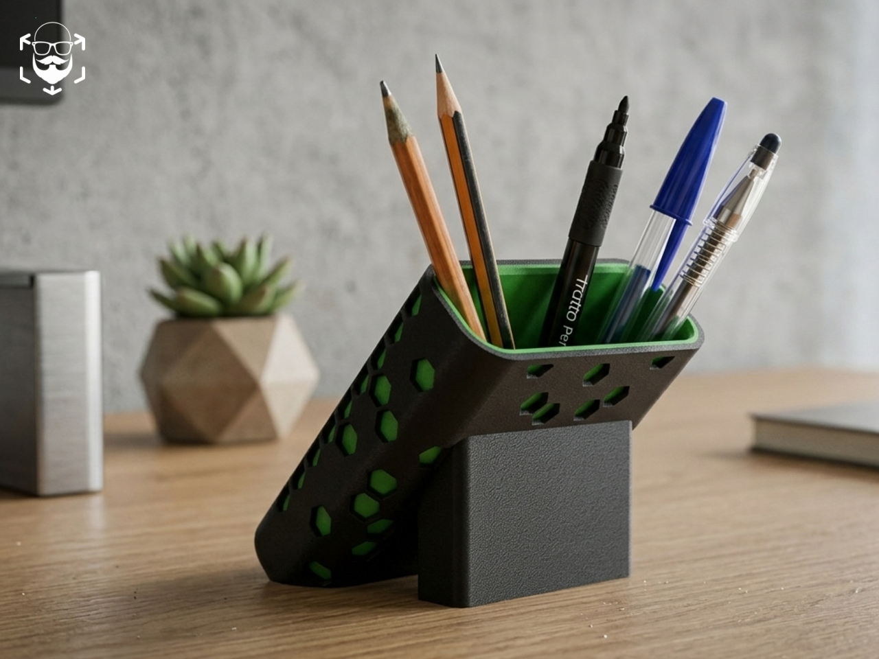 45 Degree Tilted Office Pen Holder