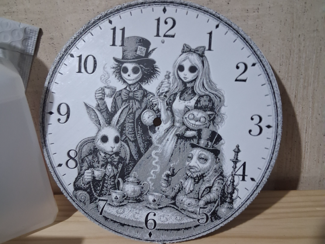 Alice and friends on a clock