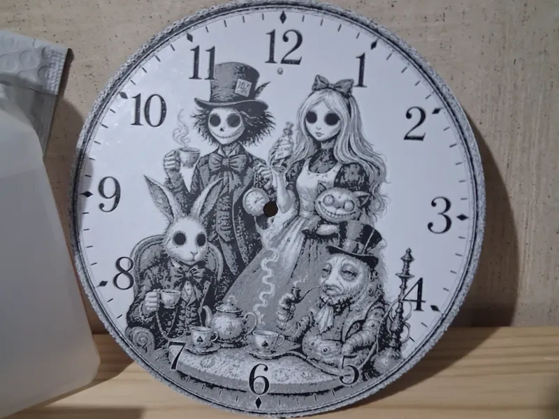 Alice and friends on a clock