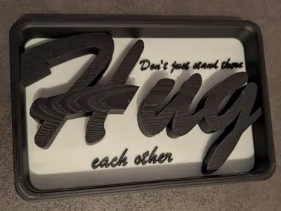 modern Hug Sign Wall Art; Hugging Challenge