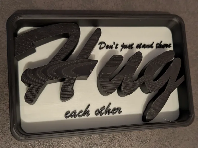 modern Hug Sign Wall Art; Hugging Challenge