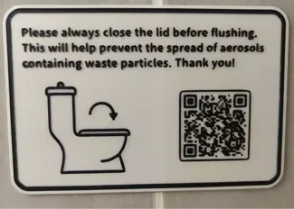 Close the toilet lid before flushing
