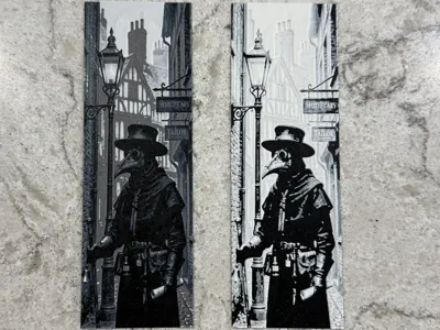 Plague Doctor Bookmarks, HueForge
