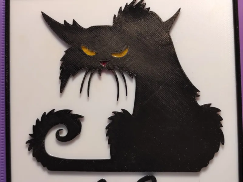 Wall decor angry cat