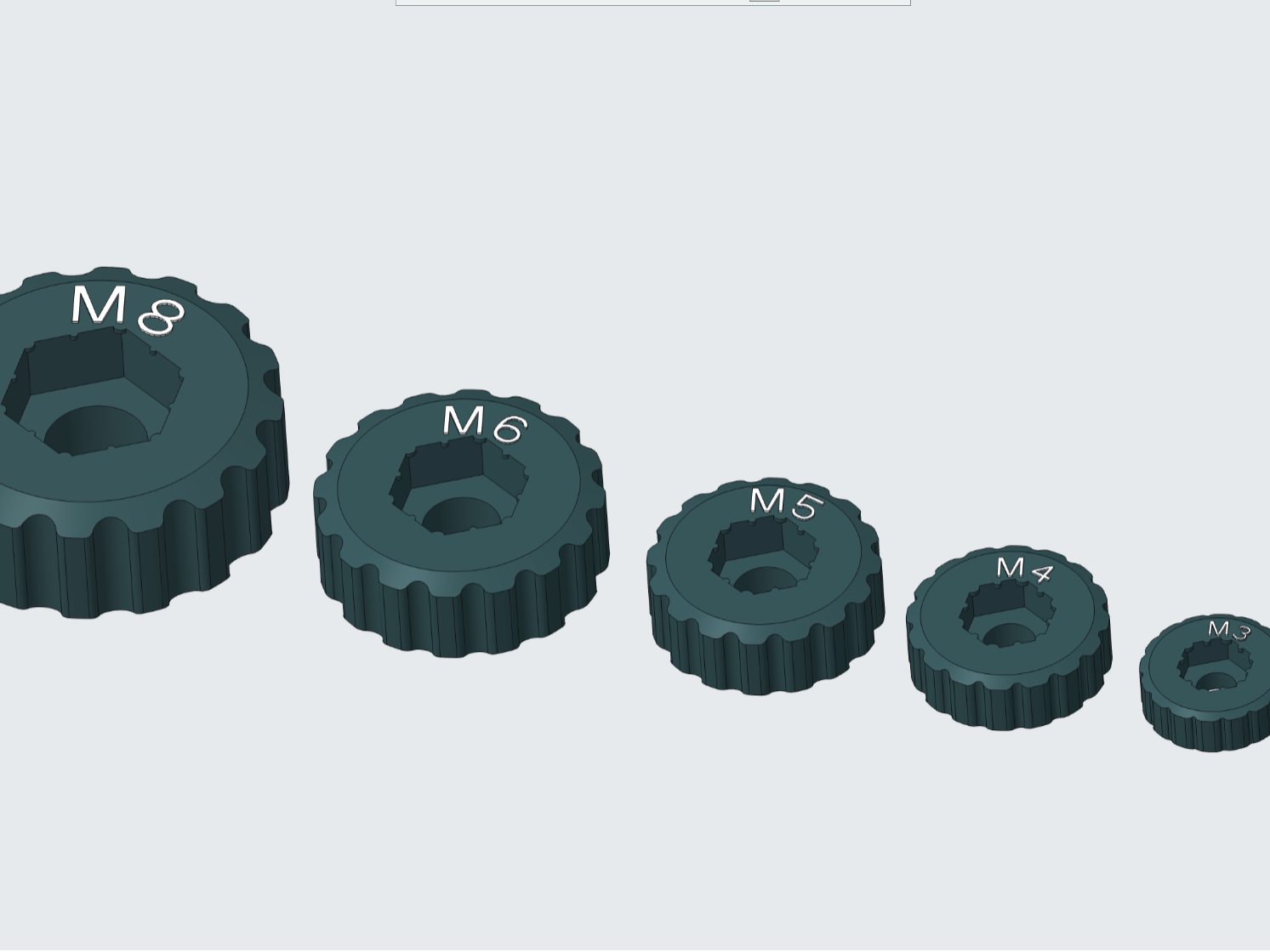 Tight fit knob for metric hexagon head bolt's 