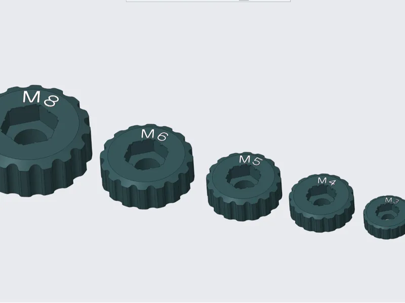 Tight fit knob for metric hexagon head bolt's 