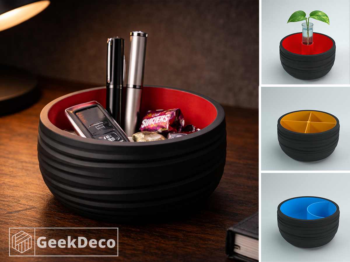 Minimal Layered Desk Organizer Bowl