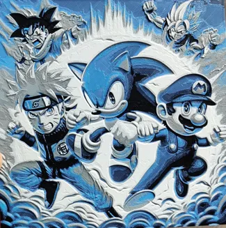 sonic, naruto and goku