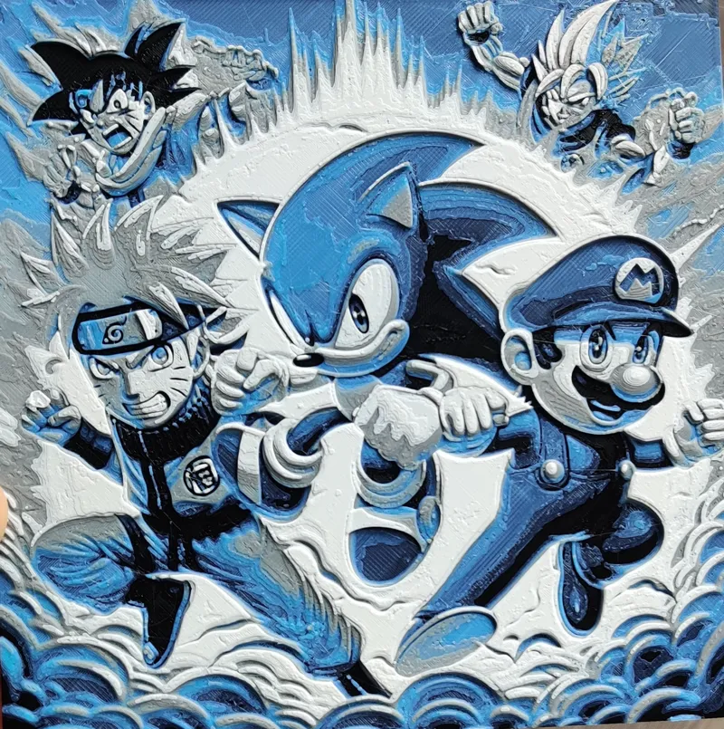 sonic, naruto and goku