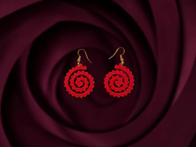 Spiral flower v3 earrings