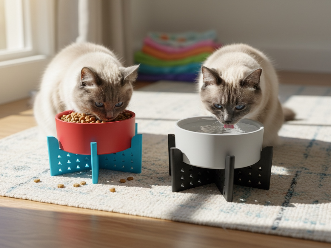 加高宠物碗 护颈食盆 易清洗（增高猫碗）