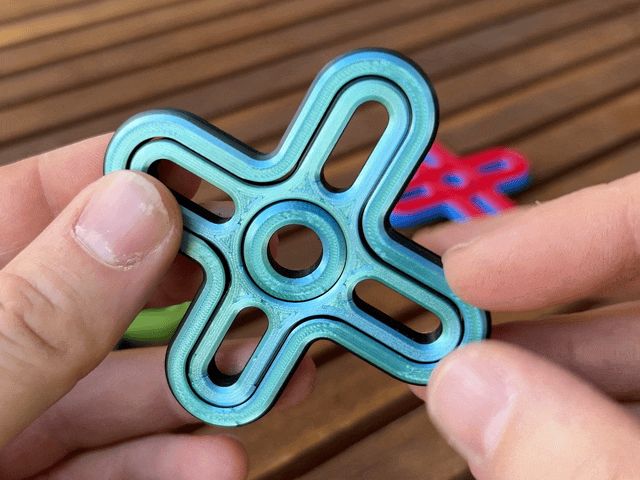 Gyro fidget spinner-X  -  Print in place