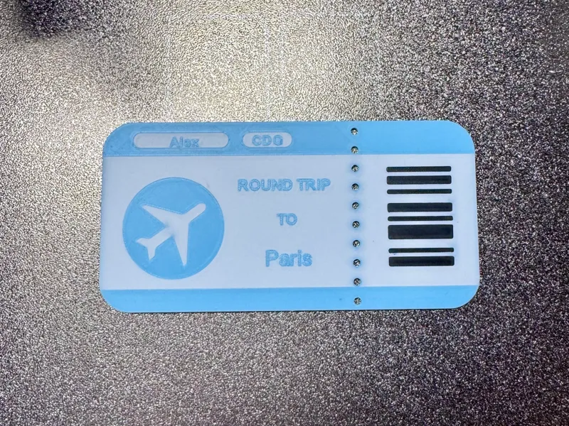 Customizable Airplane Ticket