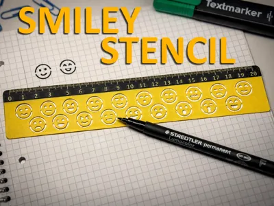 Smiley Stencil/Ruler Template for School/Notes