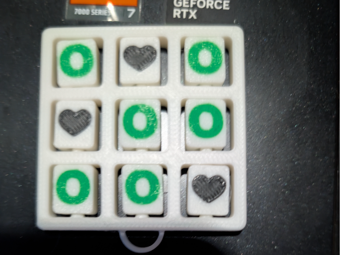 Valentine's Day mini tic tac toe keychain