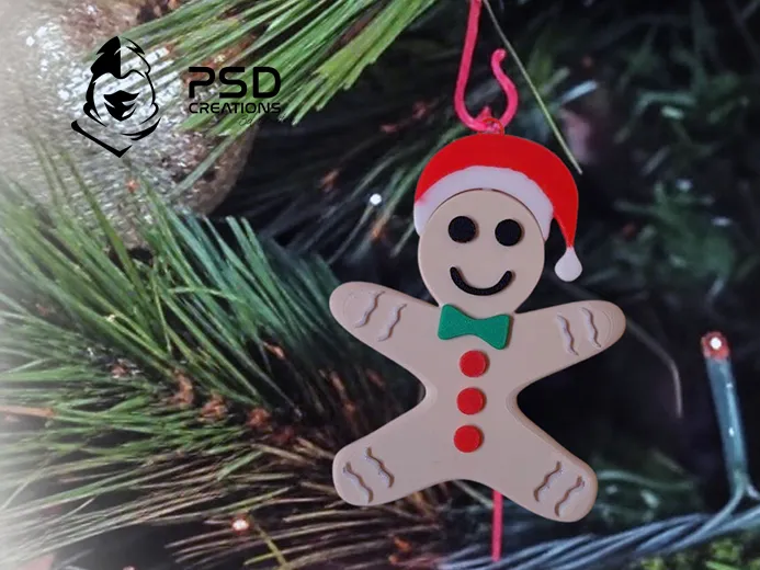 Gingerbread Man – 3D Ornament for Christmas Tree! 