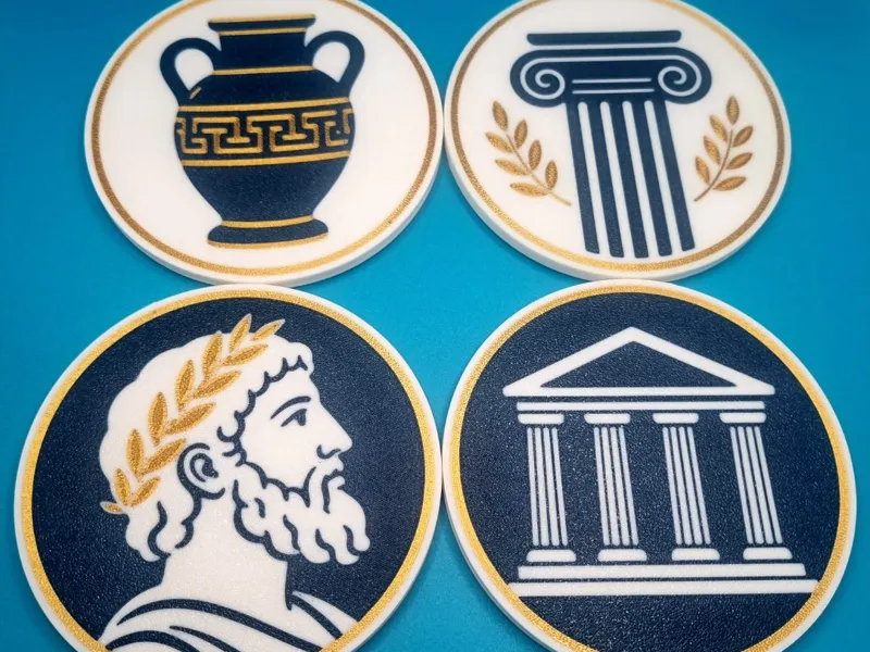 Ancient Greek Icon Coaster Set