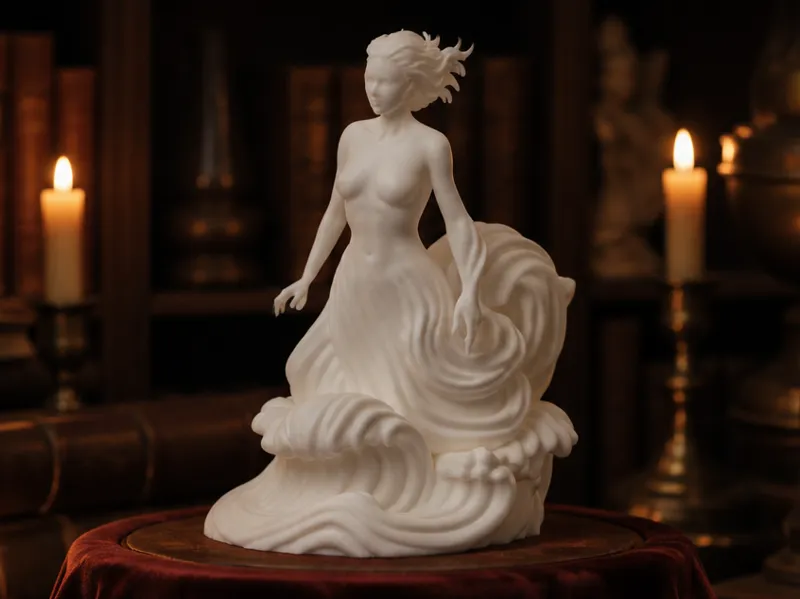 Ocean Goddess Sculpture - Mythical Female Figurine