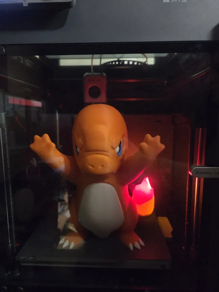 Window Charmander with LED Flame Pokemon - Free 3D Print Model - MakerWorld