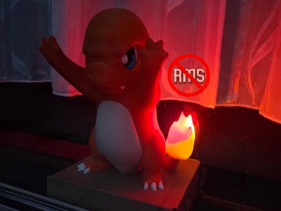 Window Charmander with LED Flame Pokemon - Free 3D Print Model - MakerWorld