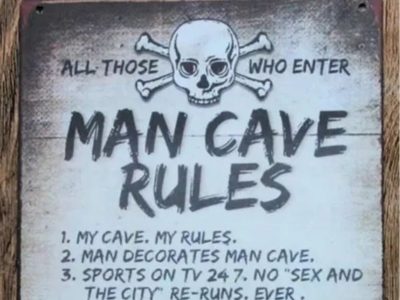 Man Cave Rules sign