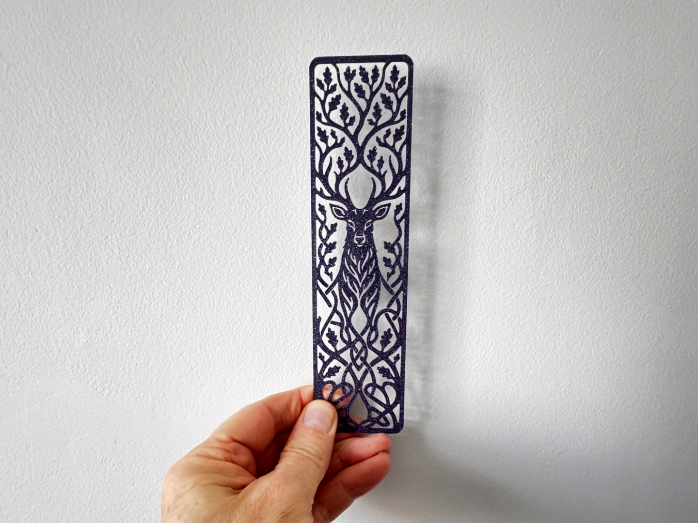 Forest Stag Bookmark With Oak Leaf Detail
