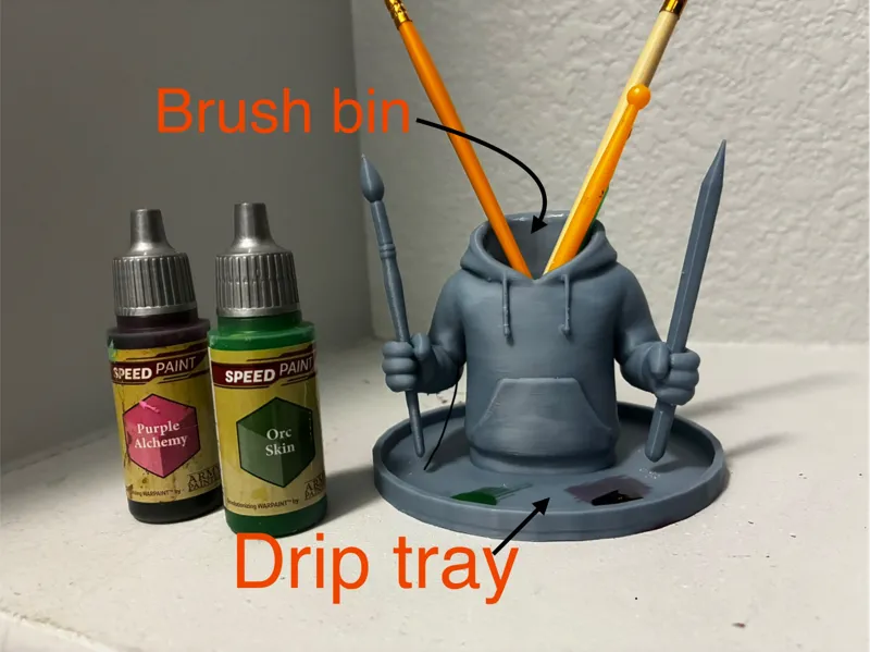 paint drip tray and brush holder