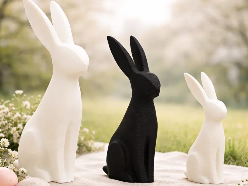 Minimalist Easter Bunny Set - 3 Decorative Rabbits
