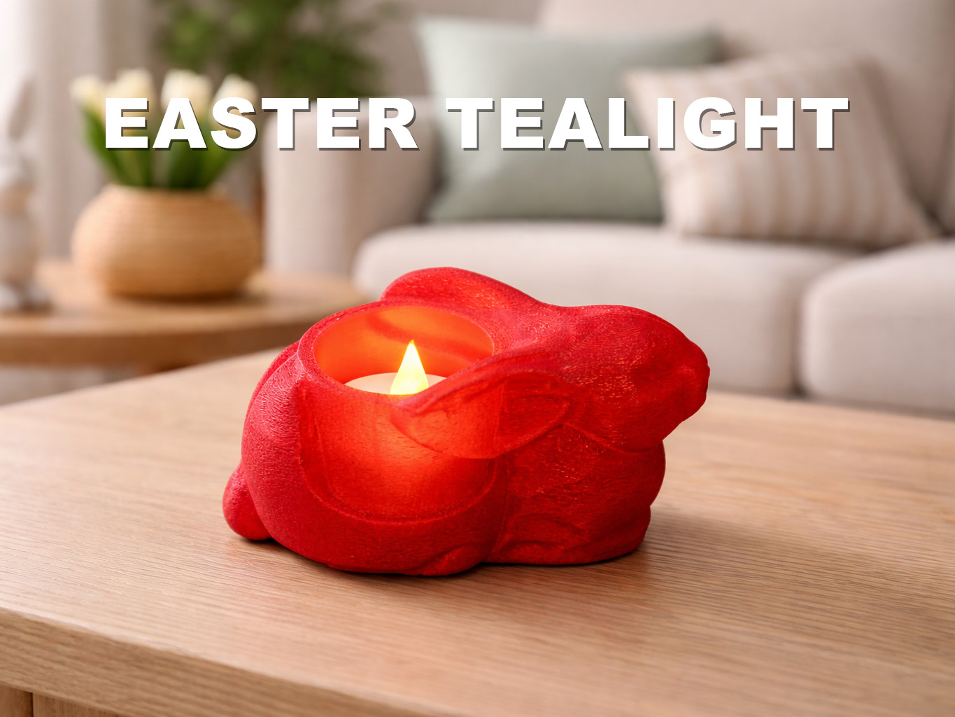 Easter Bunny Tealight Transparent Decorative Model